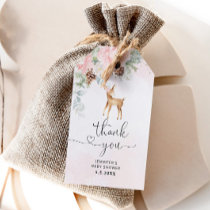 Blush pink winter Oh Deer thank you  Gift Tags