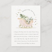 Blush Pink Winter Sleigh Books for Baby Shower Enclosure Card