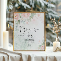 Blush pink Winter snowflakes mom-osa bar Poster