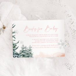 Blush Pink Winter Wonderland Books for Baby Note Card