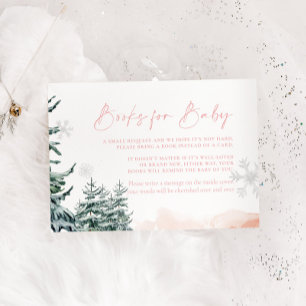 Blush Pink Winter Wonderland Books for Baby Note Card