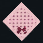 Blush Pink With Burgundy Hearts & Bow Monogram Pet Bandana<br><div class="desc">Pastel Coral Blush Pink,  dotted with burgundy hearts,  and finished with a girly merlot burgundy bow...  then monogrammed and personalized with your pet's name. Background color,  and text style,  size and color can be changed,  using the edit menu.</div>
