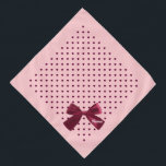Blush Pink With Burgundy Hearts & Bow Monogram Pet Bandana<br><div class="desc">Pastel Coral Blush Pink,  dotted with burgundy hearts,  and finished with a girly merlot burgundy bow...  then monogrammed and personalized with your pet's name. Background color,  and text style,  size and color can be changed,  using the edit menu.</div>