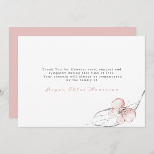 Blush Pink with Butterfly Funeral Thank You Card