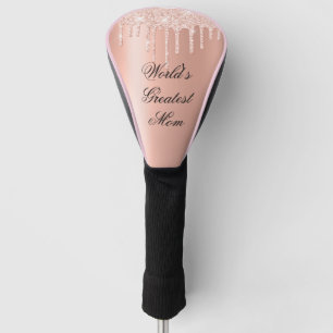 Blush Pink With Glitter Drips-World's Greatest Mom Golf Head Cover