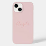Blush Pink With Name Iphone 14 Case-mate Iphone 14 Case at Zazzle