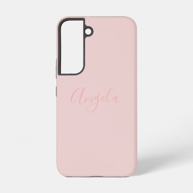 Blush Pink with Name Samsung Galaxy Case (Back)