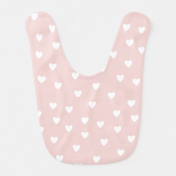 Blush Pink with White Hearts