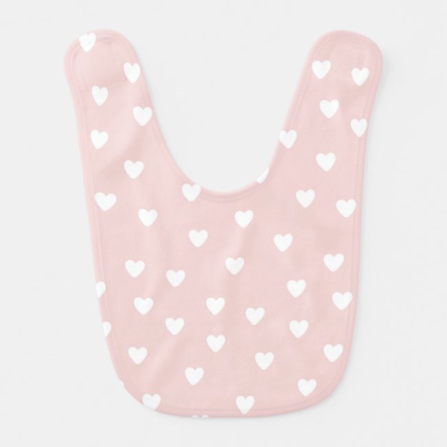 Blush Pink with White Hearts