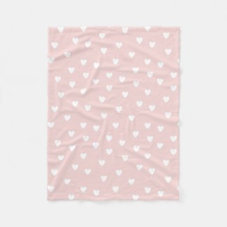 Blush Pink with White Hearts