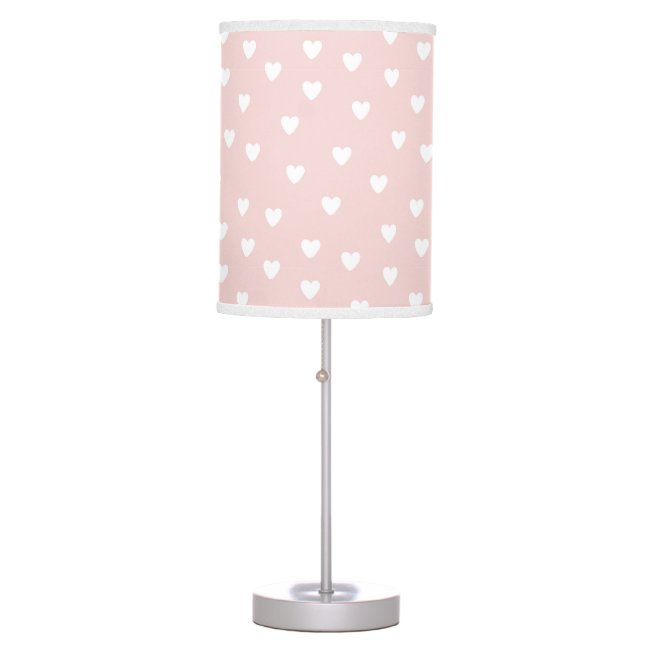 Blush Pink with White Hearts | Kids or Nursery