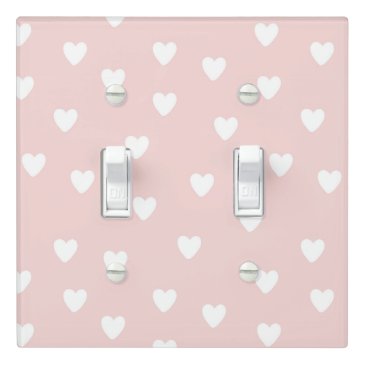 Blush Pink with White Hearts | Kids or Nursery