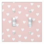 Blush Pink With White Hearts | Kids Or Nursery Light Switch Cover at Zazzle