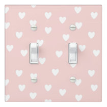 Blush Pink with White Hearts | Kids or Nursery Light Switch Cover