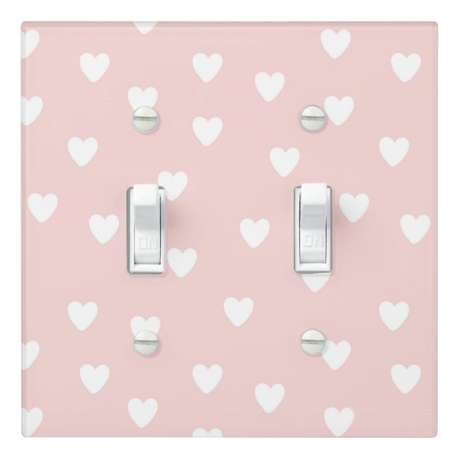 Blush Pink with White Hearts | Kids or Nursery