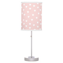 Blush Pink with White Hearts | Kids or Nursery Table Lamp