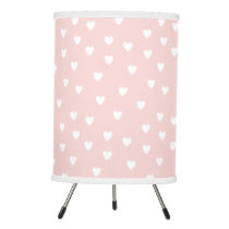 Blush Pink with White Hearts | Kids or Nursery Tripod Lamp