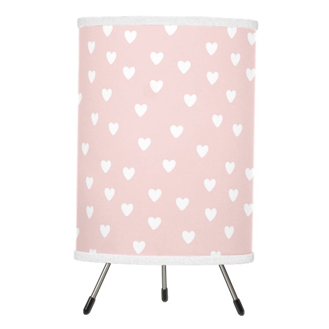 Blush Pink with White Hearts | Kids or Nursery