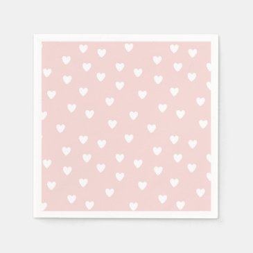Blush Pink with White Hearts