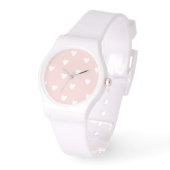 Blush Pink with White Hearts Watch (Angle)