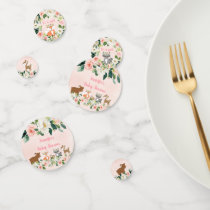 Blush Pink Woodland Floral Baby Shower Confetti