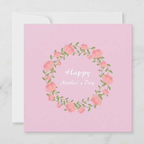 Blush Pink Woodland Floral mom Thank You Invitation