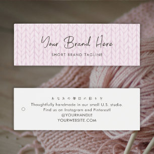 Blush Pink Yarn Knitting Branding Hang Tag Mini
