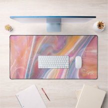 Blush Pink Yellow Purple Blue Marble Add Monogram