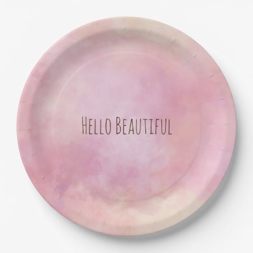 Blush Pink Yellow Tie dye Paper Plates