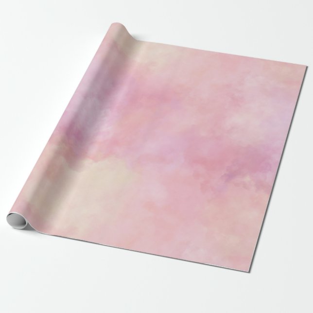 Blush Pink Yellow Tie dye Wrapping Paper (Unrolled)