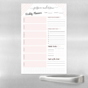 Blush Pink   Your Weekly Planner Personalized Magnetic Dry Erase Sheet