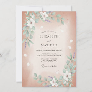 Blush Poetic Meadow Wedding Invitation