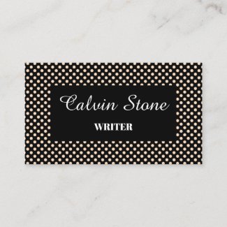 Blush polka dots on black
