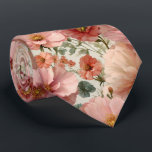 Blush Poppies Botanical Wedding Neck Tie<br><div class="desc">Blush poppies bloom in soft watercolor style on cream for a romantic and dreamy floral tie—perfect for cottagecore weddings or garden parties.

Easy to personalize using the personalize this template button.</div>