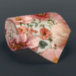 Blush Poppies Botanical Wedding Neck Tie<br><div class="desc">Blush poppies bloom in soft watercolor style on cream for a romantic and dreamy floral tie—perfect for cottagecore weddings or garden parties.

Easy to personalize using the personalize this template button.</div>