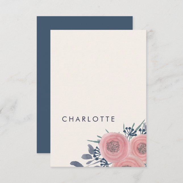 Blush Poppies Pre-Printed Place Cards (Front/Back)