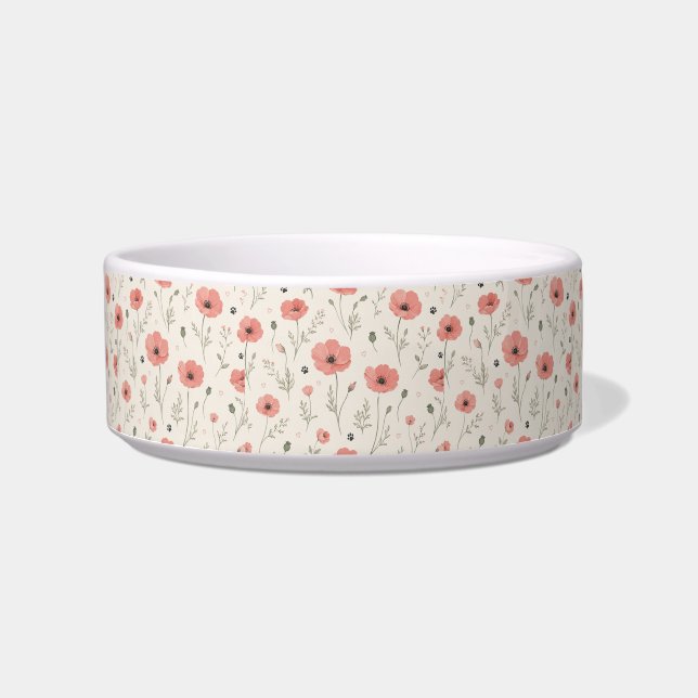blush poppy Pet bowl medium (Front)