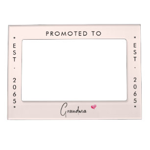 Blush Pregnancy Announcement Promoted to Grandma Magnetic Frame