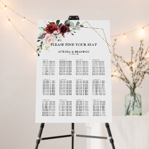 Blush Pretty Pink Floral Wedding Seating Chart Foa Foam Board