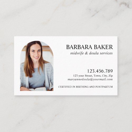 Blush  Professional Midwife Doula Photo Arch  Business Card