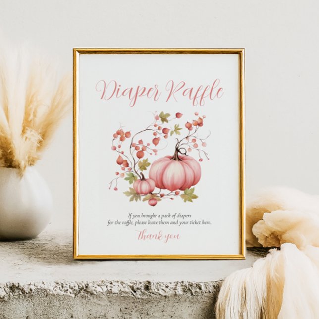 Blush Pumpkin Autumn Berry  Diaper Raffle poster (Creator Uploaded)