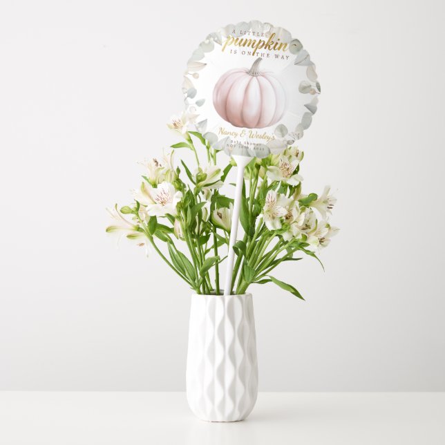 Blush Pumpkin Fall Baby Shower Balloon (Vase)