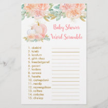 Blush Pumpkin Floral Baby Word Scramble Game