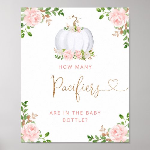 Blush pumpkin floral guess how many pacifiers poster