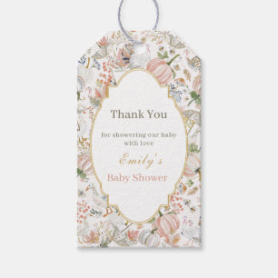 Blush Pumpkin Turkey Baby Shower Thank You Favors Gift Tags
