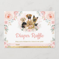 Blush Puppy Dogs Baby Girl Shower Diaper Raffle