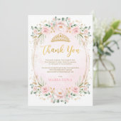 Blush Quinceañera 15th Birthday Thank You Card (Standing Front)