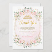 Blush Quinceañera 15th Birthday Thank You Card (Front)