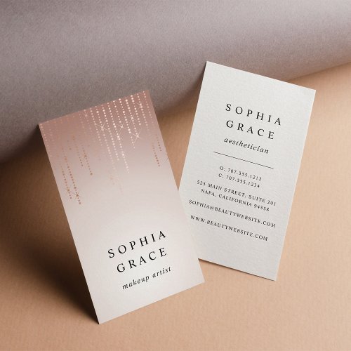 Blush Rain Makeup Artist Business Card