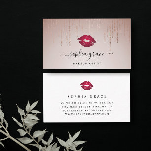 Blush Rain Makeup Artist Lips Business Card